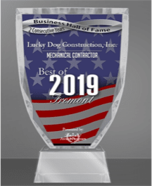 Lucky Dog Construction, Inc. In Business Hall of Fame, Receives 2019 Best Of Fremont Award- 2 Consecutive Years